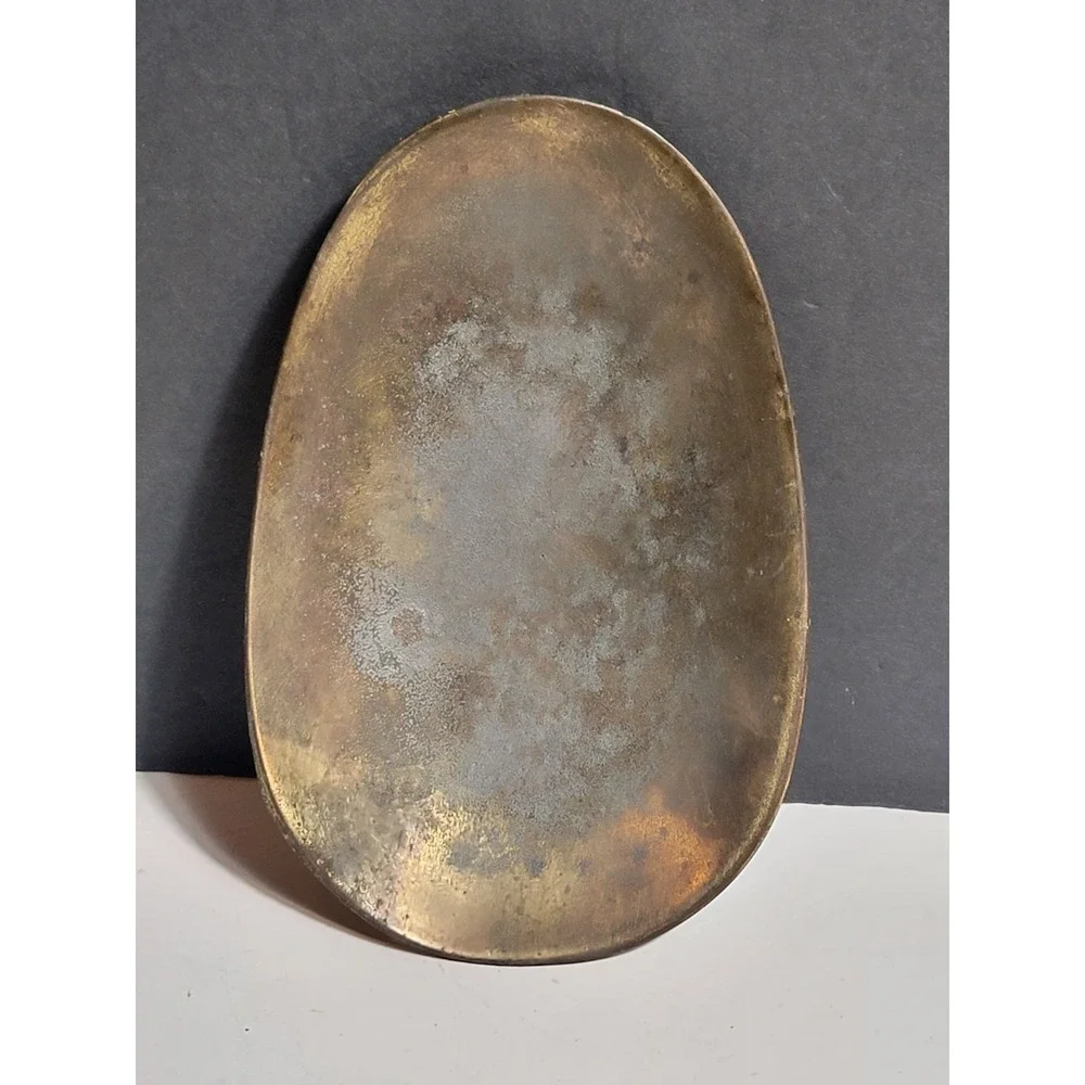 Vintage Brass Pocket Change Dish Coin Key Tray Holder Front Entry